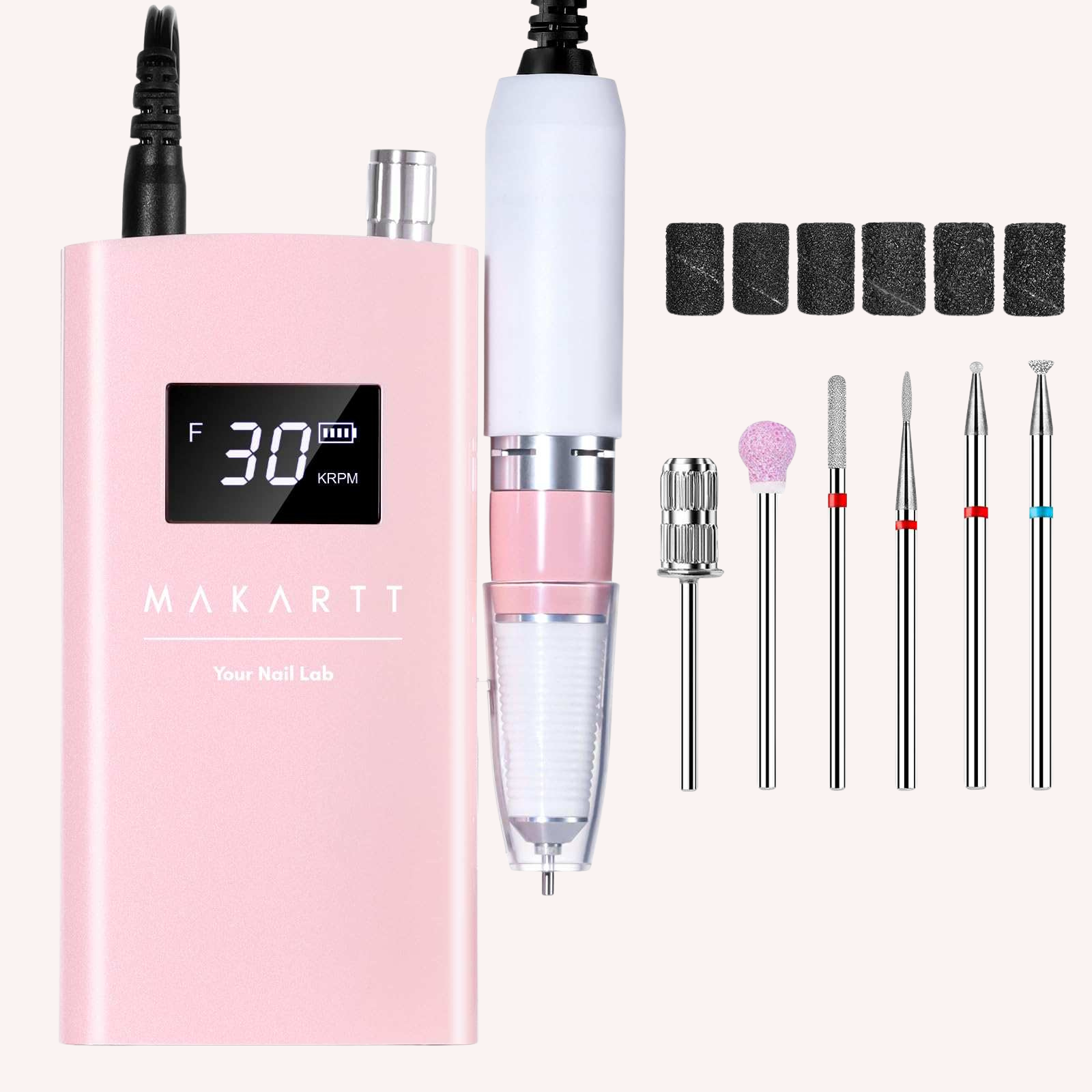 makartt-perlarie-rose-perceuse-ongles-rechargeable-30000-rpm image 1