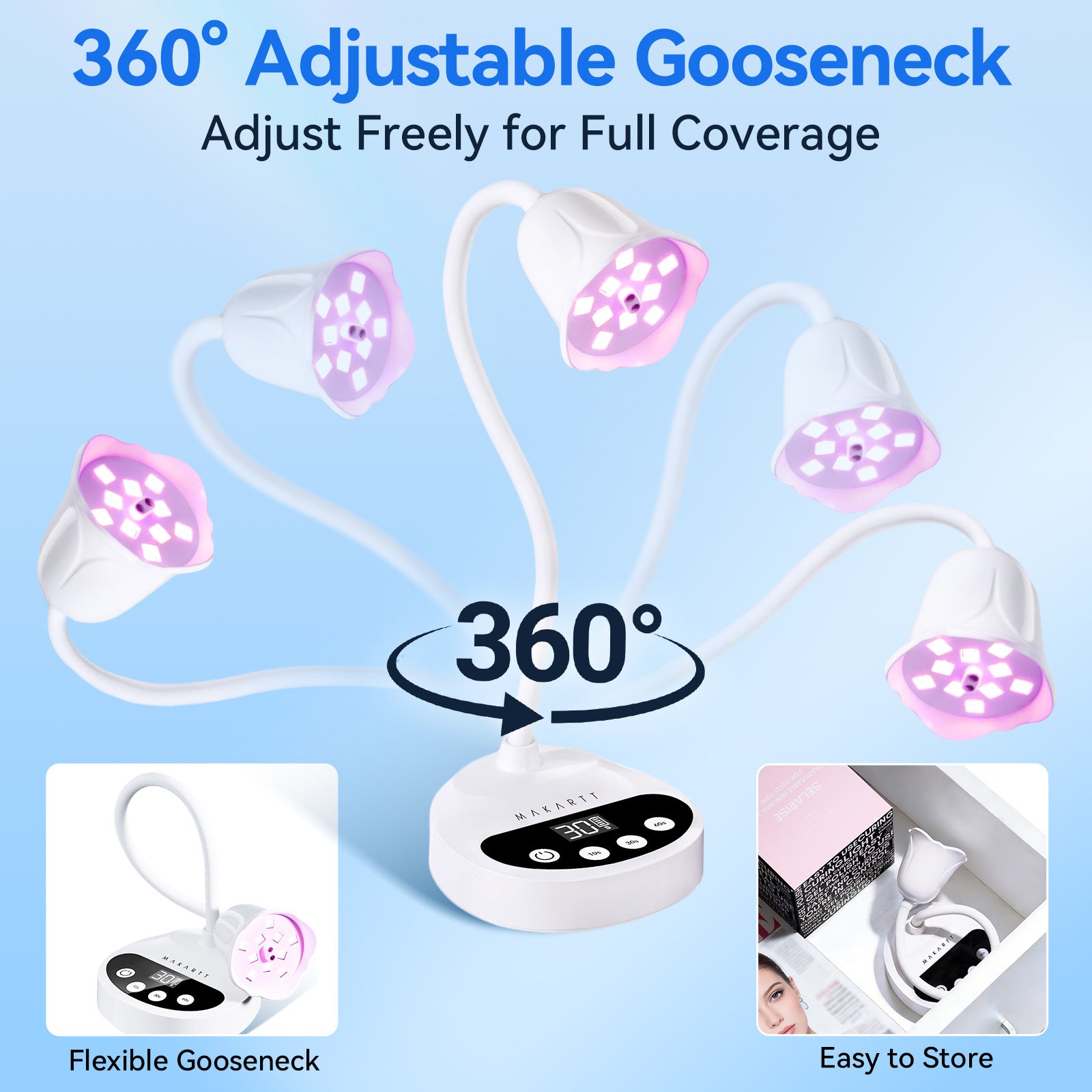 makartt-gooseneck-led-nail-light-lampe-ongles-led-col-de-cygne-avec-capteur-auto image 5