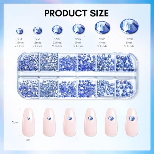 makartt-strass-pour-ongles-multi-tailles-1110-pi-ces-gems-dos-plat-en-6-dimensio image 4