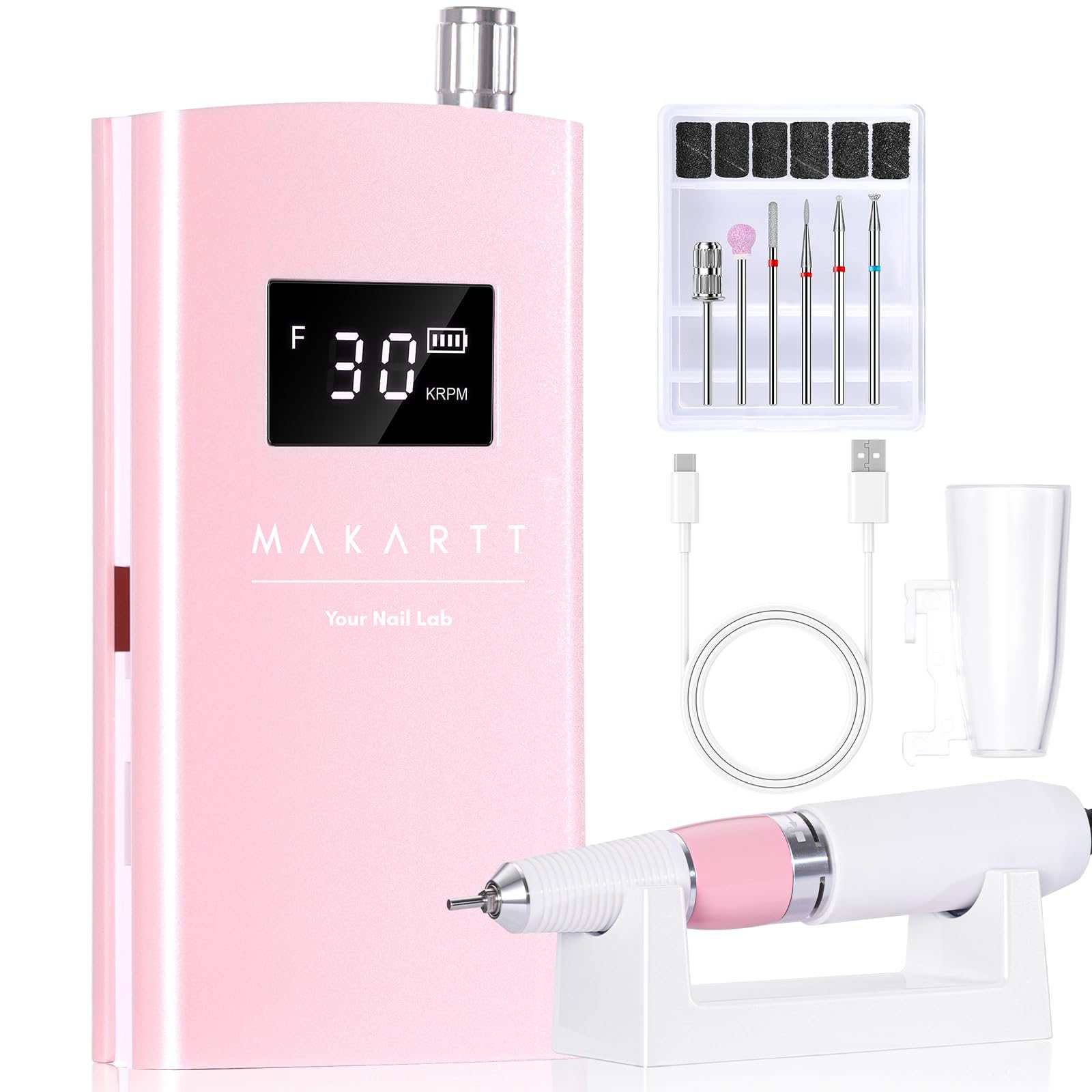 makartt-perlarie-rose-perceuse-ongles-rechargeable-30000-rpm image 8