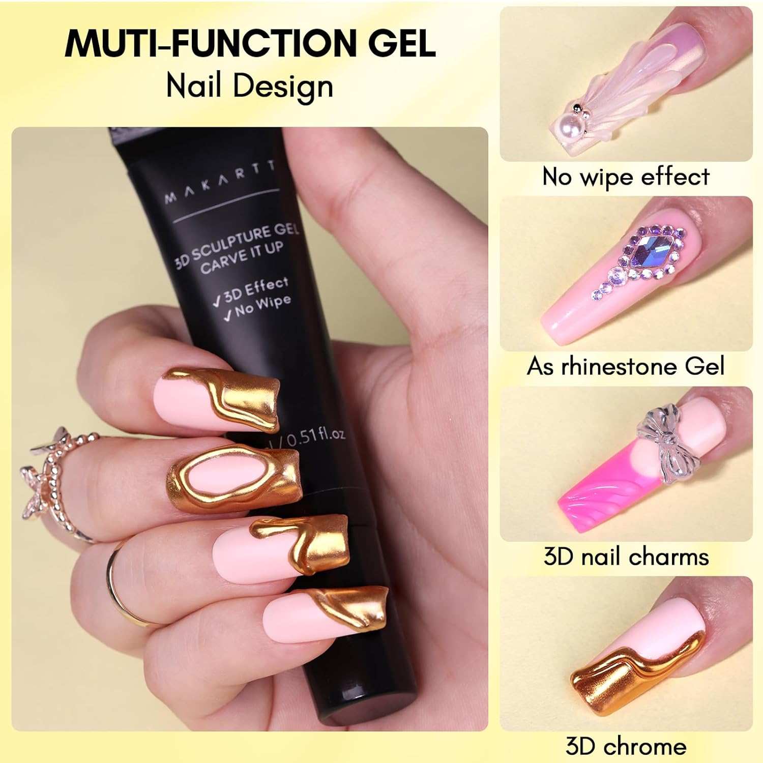 makartt-3d-nail-gel-gel-sculpture-3d-dur-et-colle-strass-en-tube-aiguille image 4