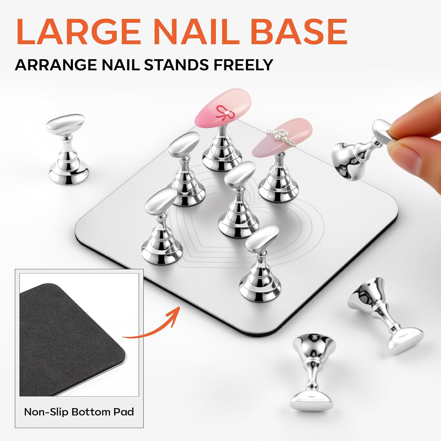 makartt-silver-metal-nail-stand-support-ongles-m-tallique-pour-press-on-et-verni image 3