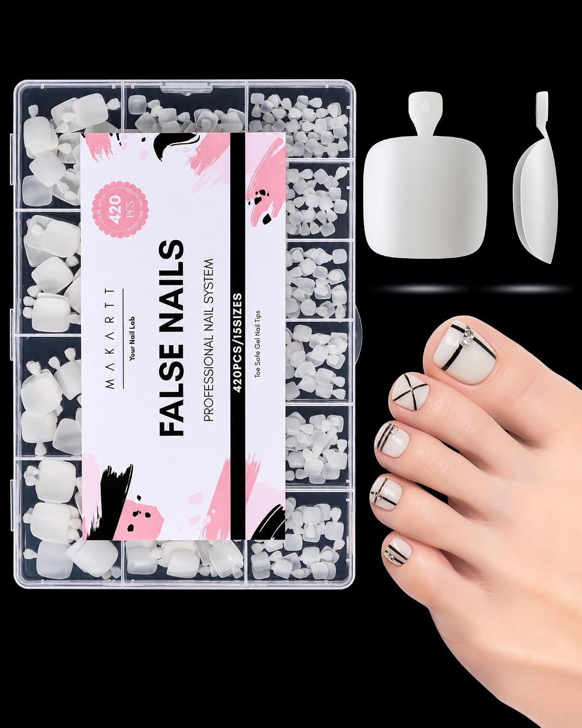 makartt-short-square-round-toe-nail-tips-capsules-d-ongles-de-pieds-carr-es-arro image 7