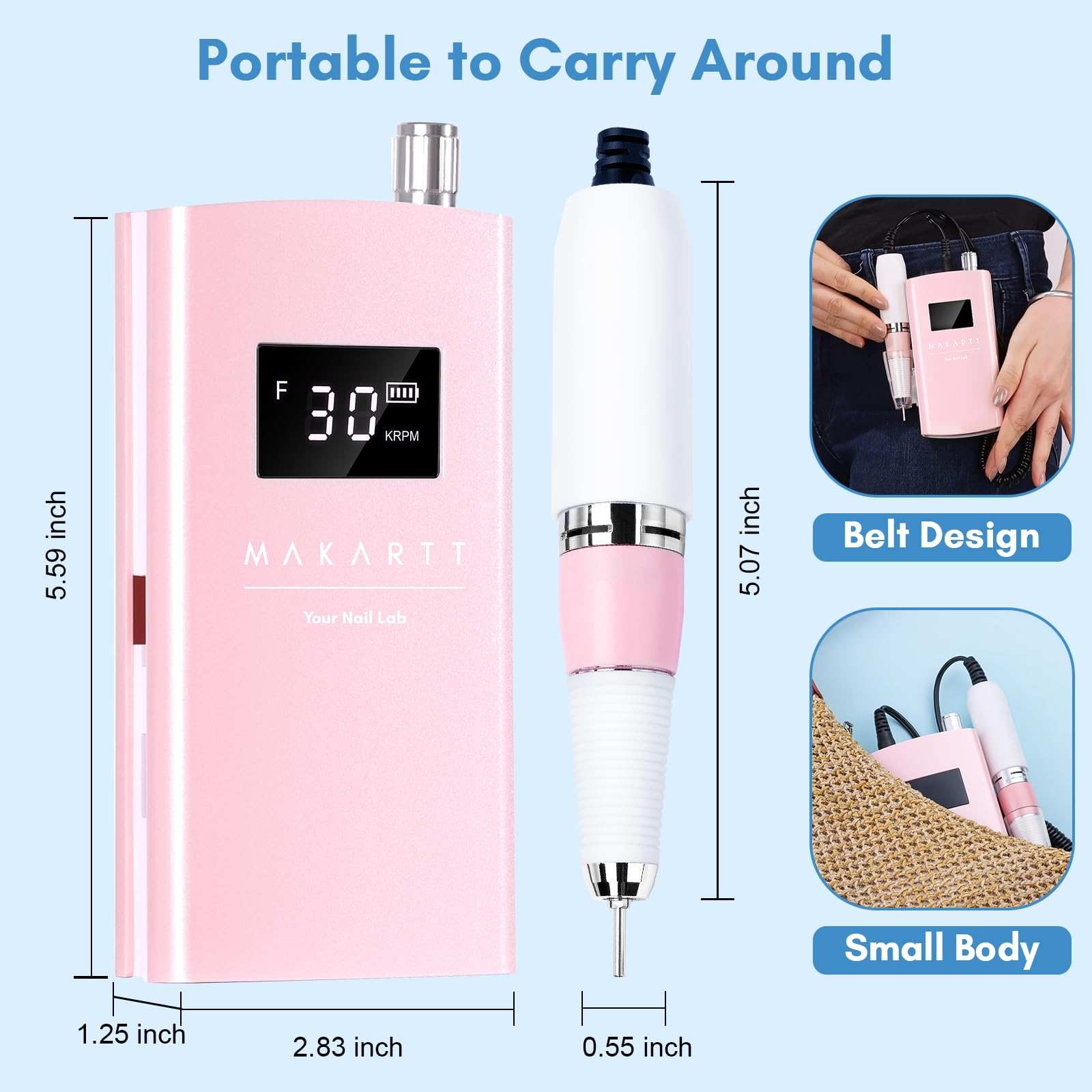 makartt-perlarie-rose-perceuse-ongles-rechargeable-30000-rpm image 6