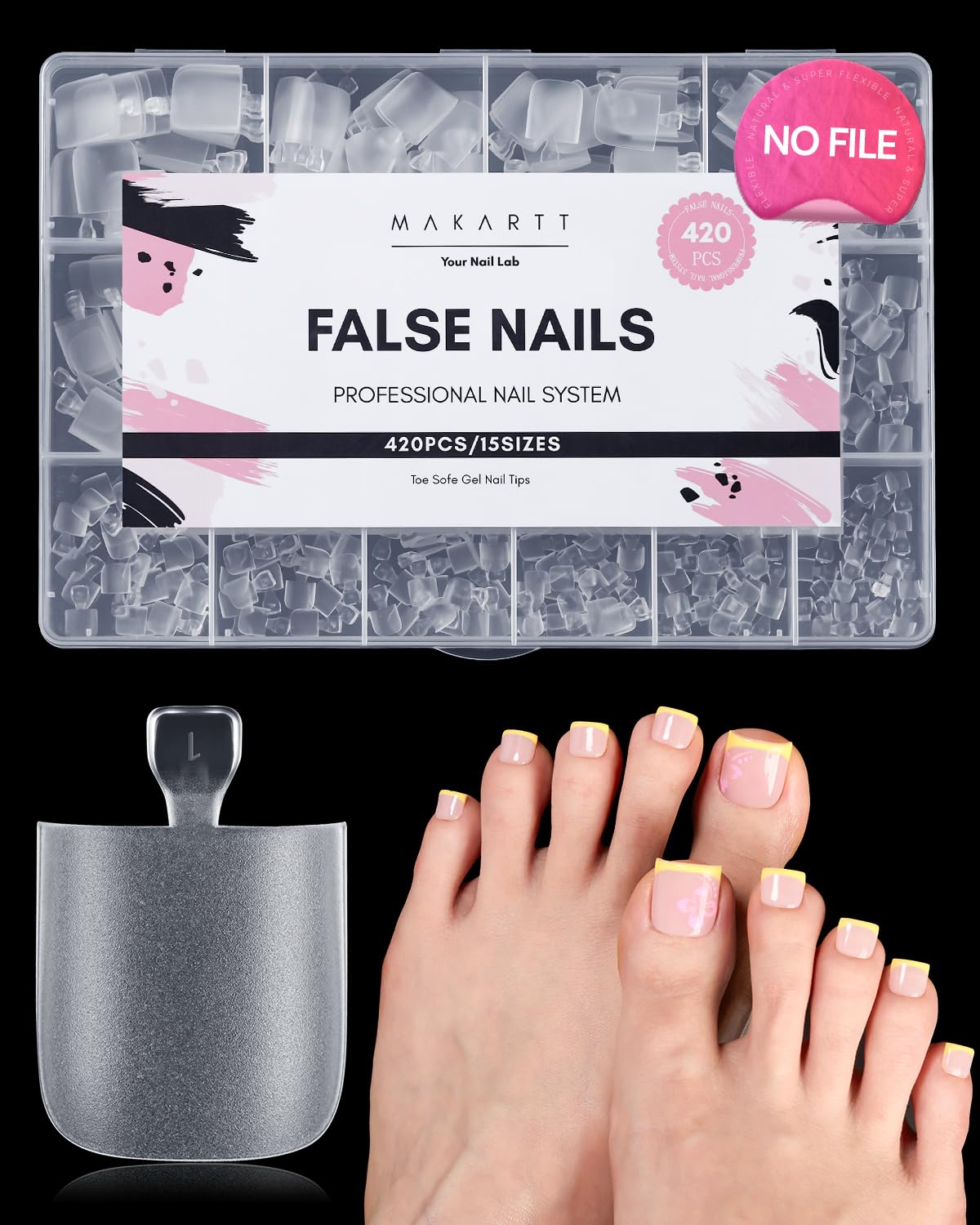 makartt-short-square-round-toe-nail-tips-capsules-d-ongles-de-pieds-carr-es-arro image 8