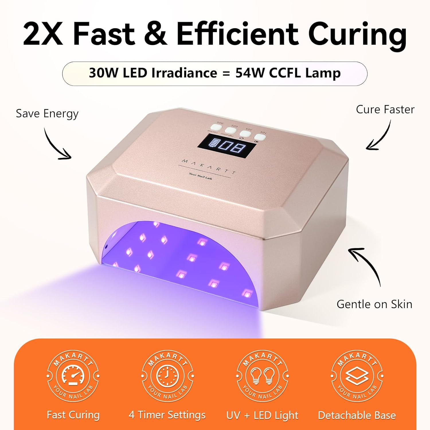 makartt-rose-pink-30w-uv-led-nail-lamp-lampe-ongles-rose-rechargeable-sans-fil image 2