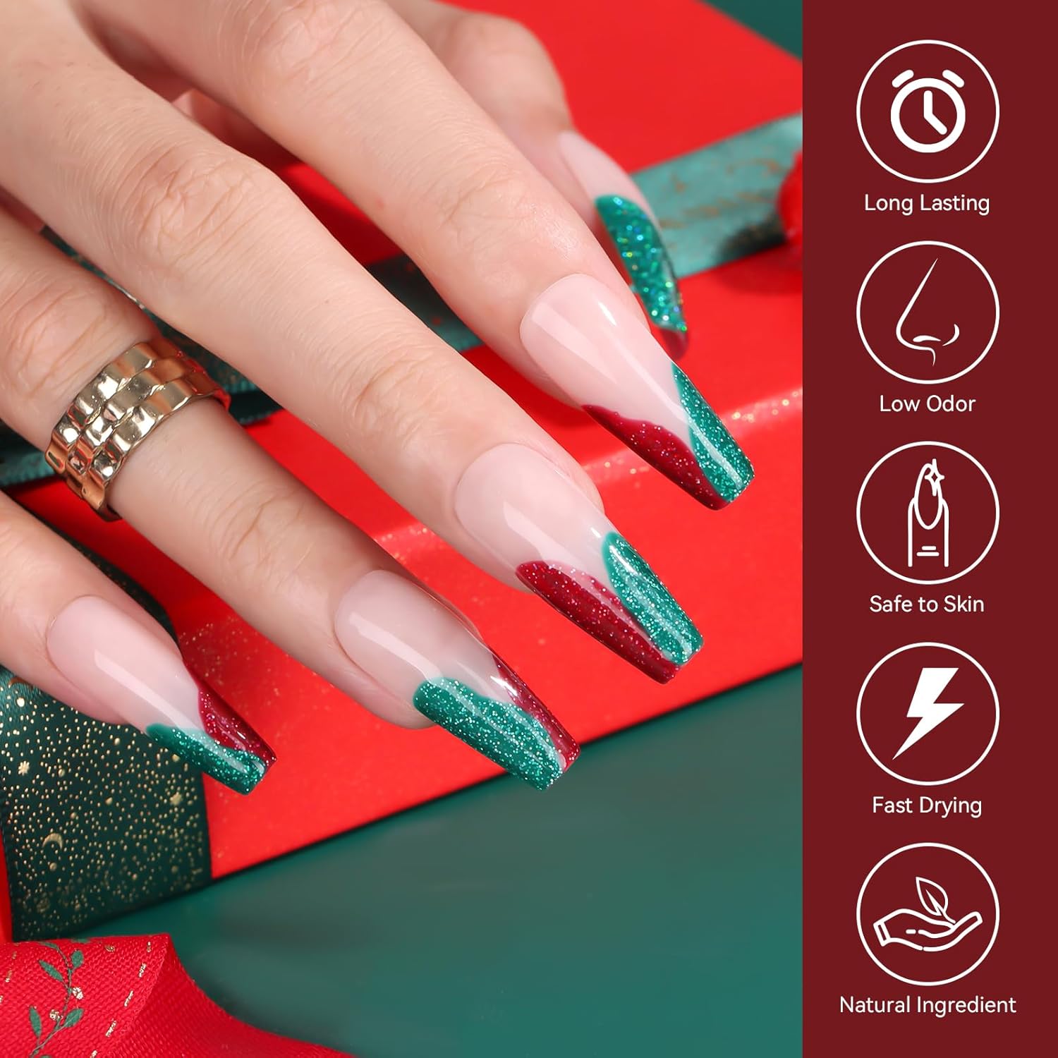 makartt-christmas-glitter-gel-nail-polish-set-coffret-vernis-gel-paillet-rouge-e image 5
