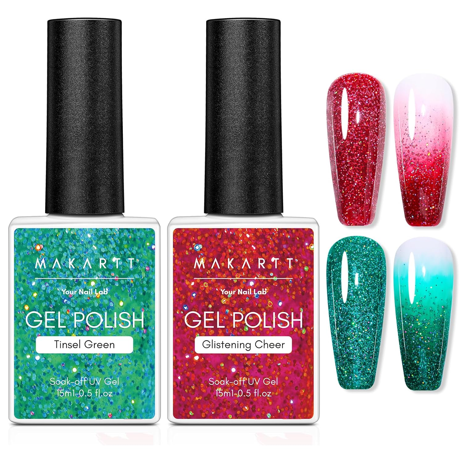 makartt-christmas-glitter-gel-nail-polish-set-coffret-vernis-gel-paillet-rouge-e image 1
