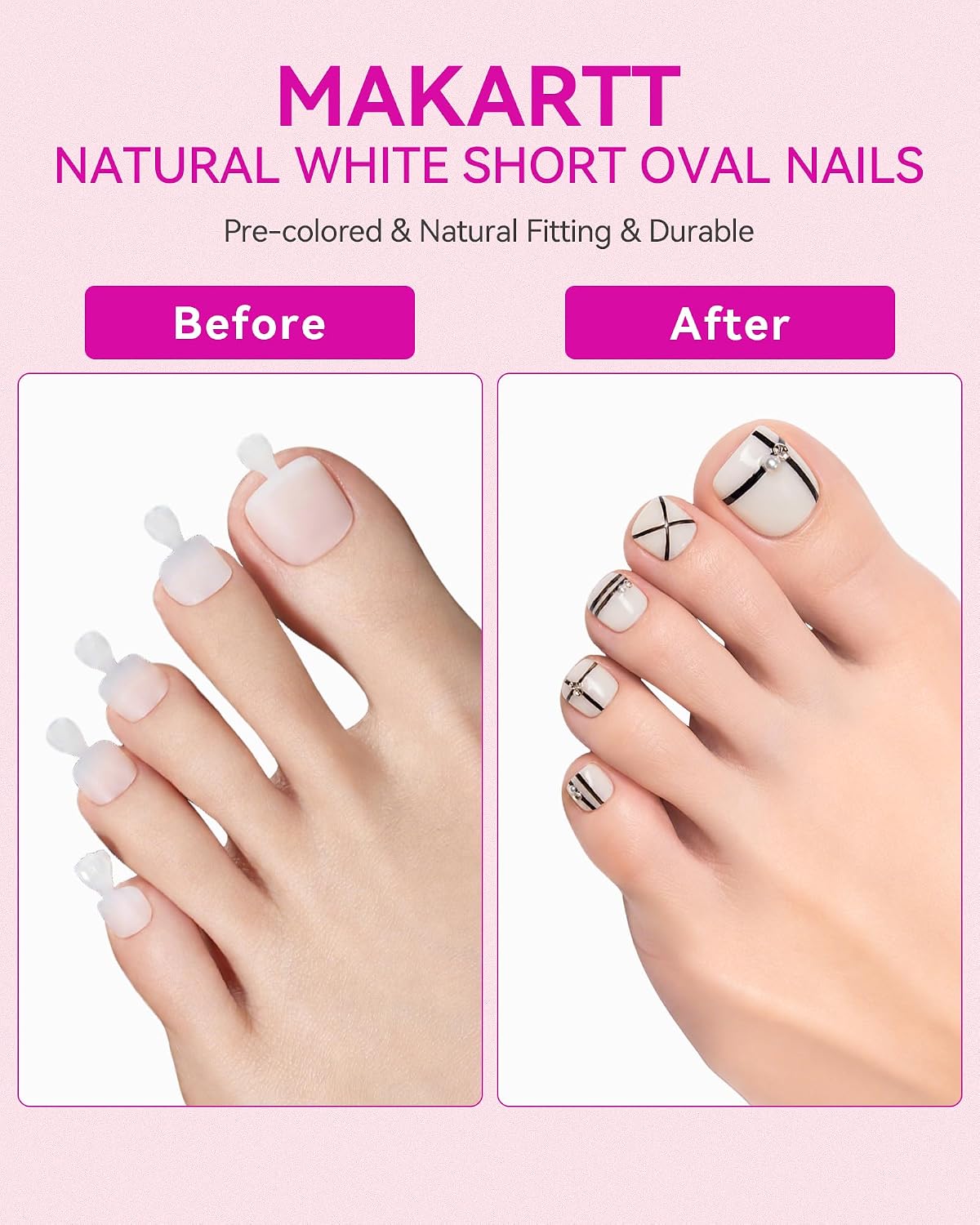 makartt-short-square-round-toe-nail-tips-capsules-d-ongles-de-pieds-carr-es-arro image 2