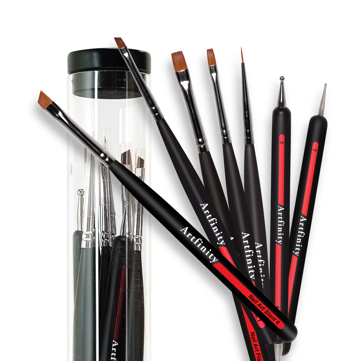 kupa-artfinity-nail-art-brush-kit-coffret-8-pinceaux-de-nail-art-dotting-slant-f image 1