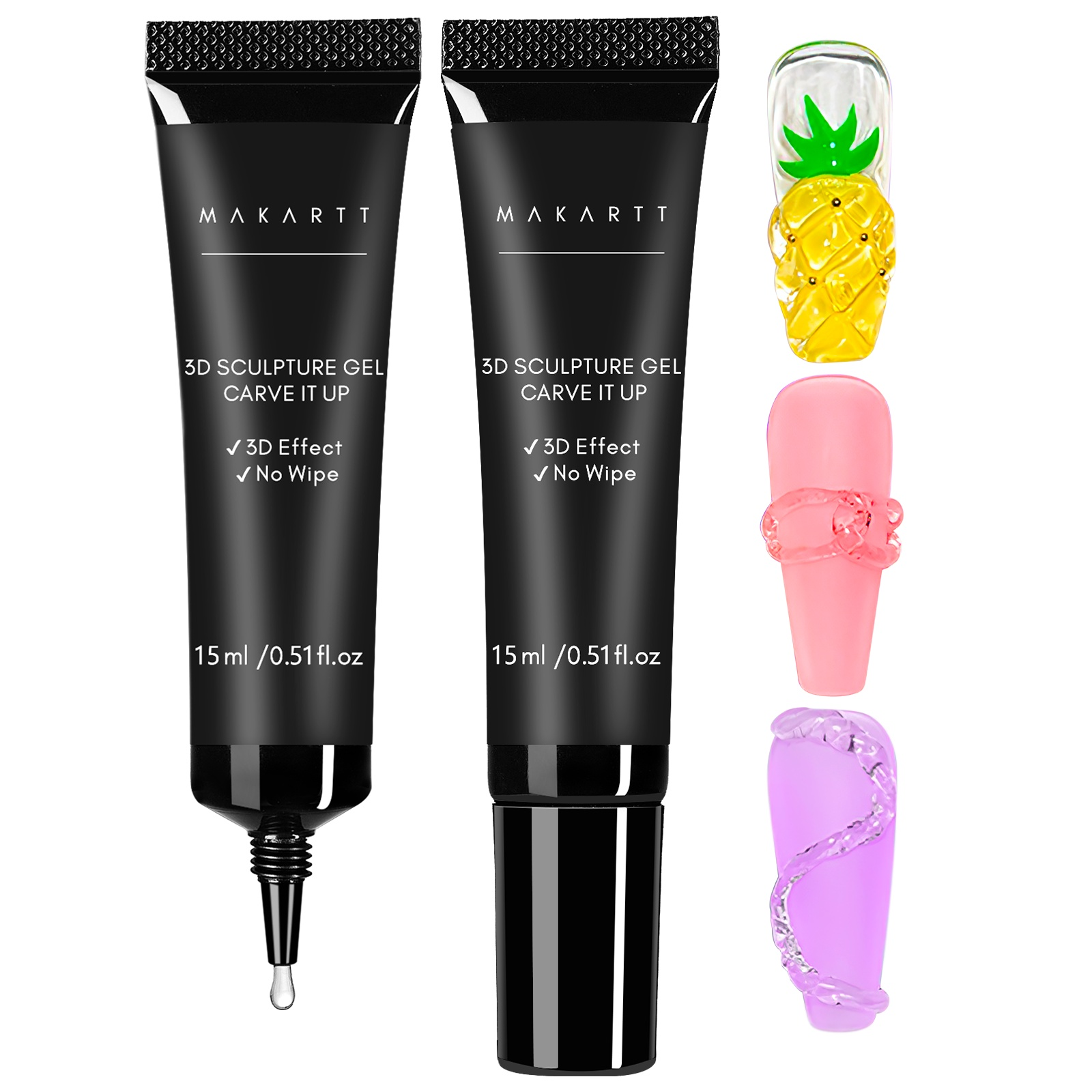 makartt-3d-nail-gel-gel-sculpture-3d-dur-et-colle-strass-en-tube-aiguille image 1