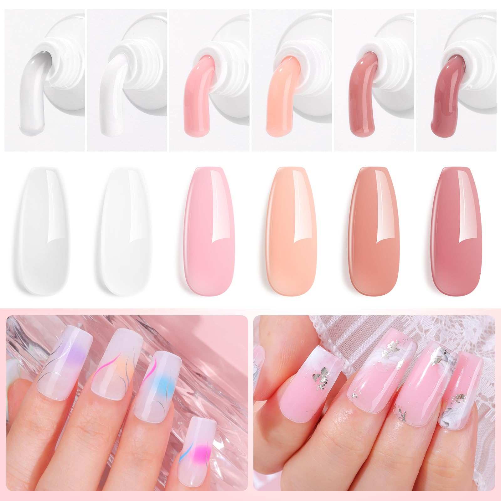 makartt-poly-gel-nail-6pcs-set-15-ml-coffret-de-6-gels-polygel-pour-extensions-d image 4