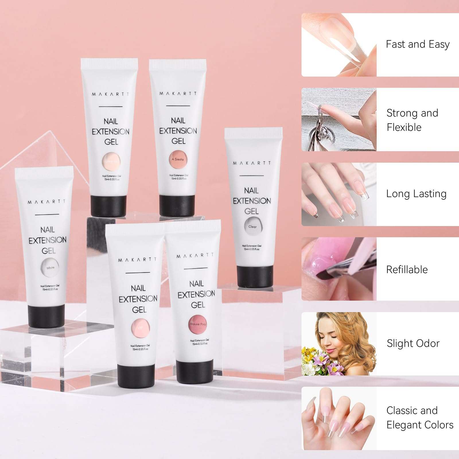 makartt-poly-gel-nail-6pcs-set-15-ml-coffret-de-6-gels-polygel-pour-extensions-d image 2