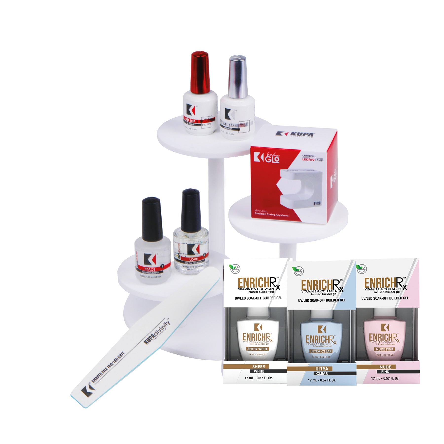 kupa-enrichrx-builder-gel-starter-bundle-kit-complet-builder-gel-avec-lampe-baby image 1