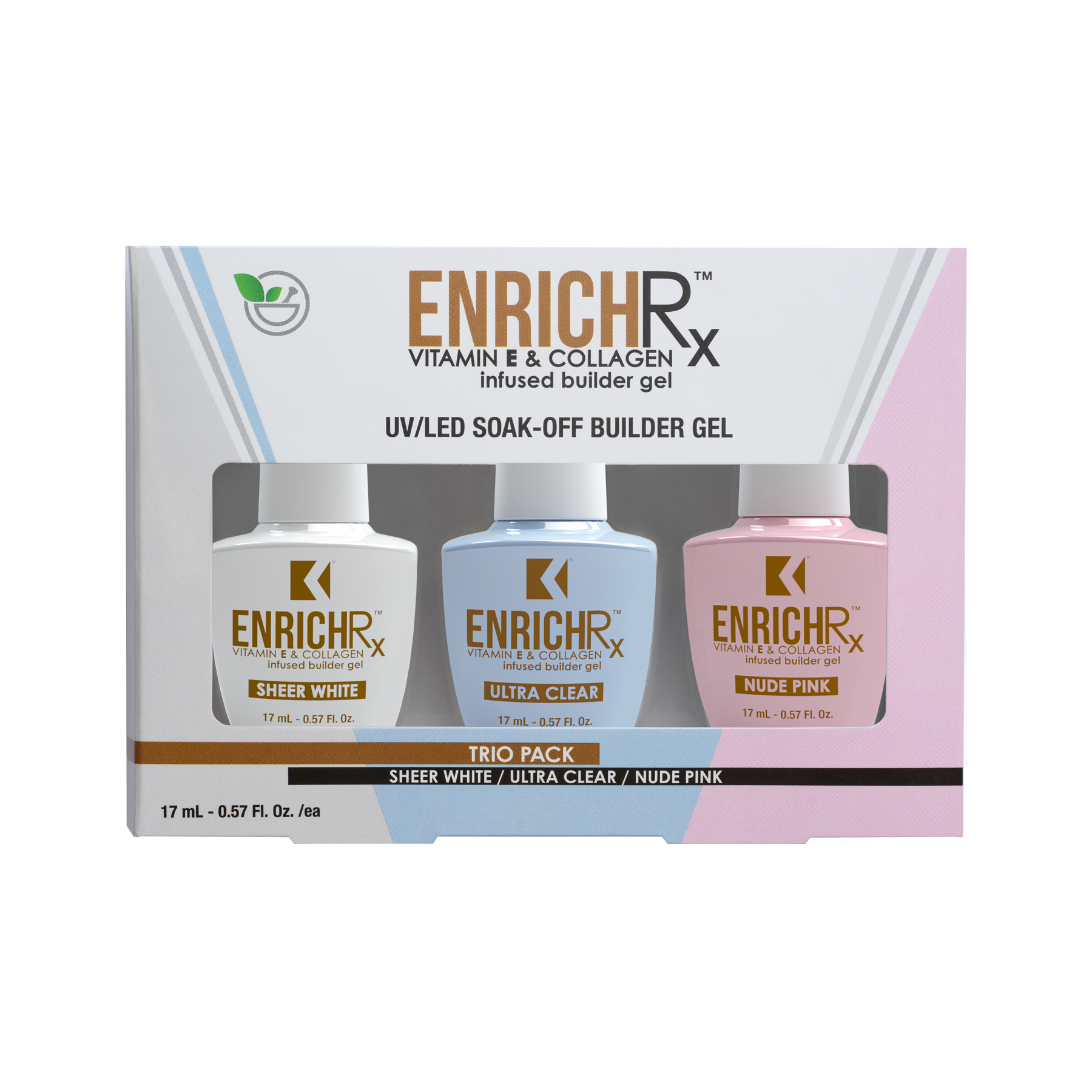 kupa-enrichrx-trio-pack-gel-builder-soak-off-uv-led-3-teintes-ultra-clear-sheer- image 2
