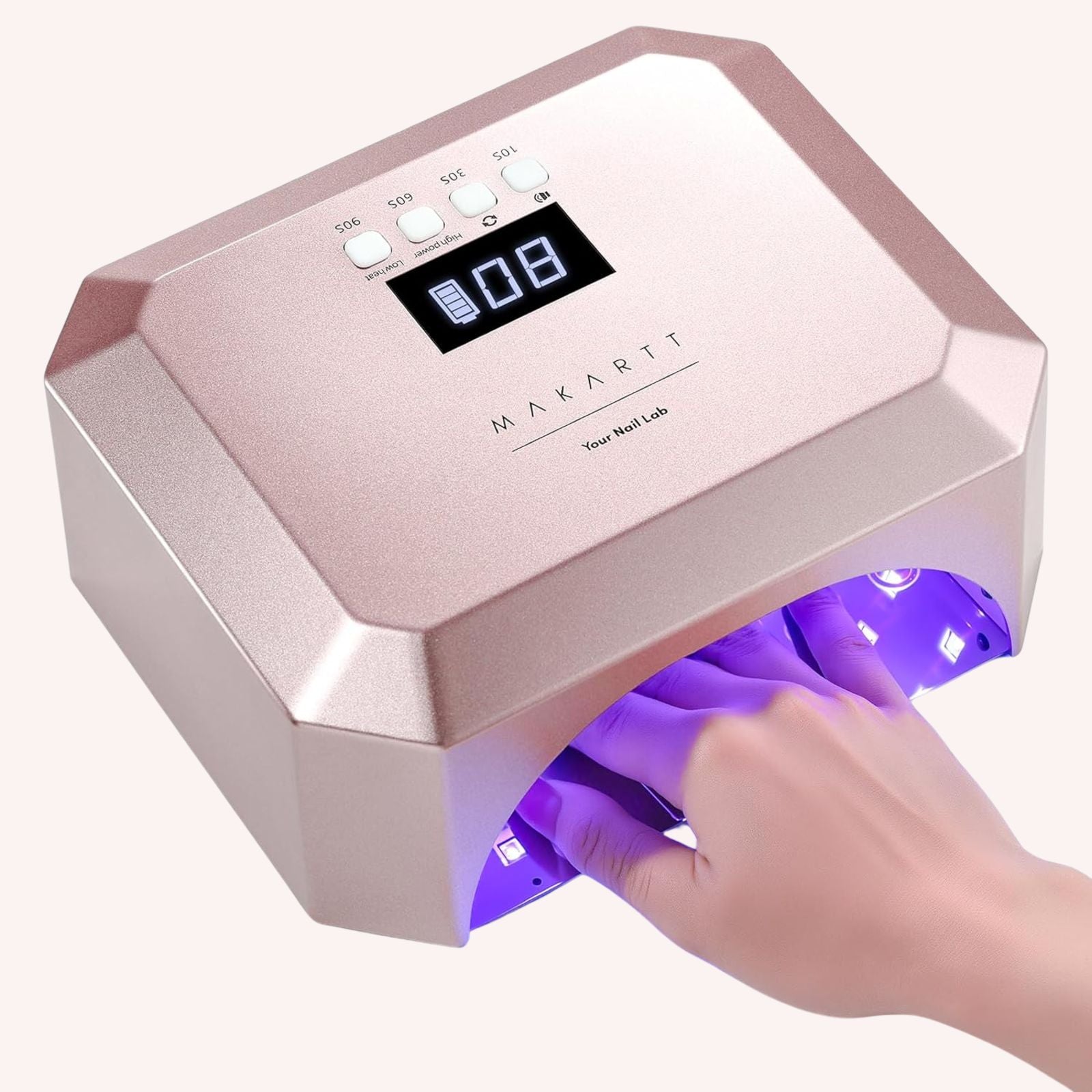 makartt-rose-pink-30w-uv-led-nail-lamp-lampe-ongles-rose-rechargeable-sans-fil image 1